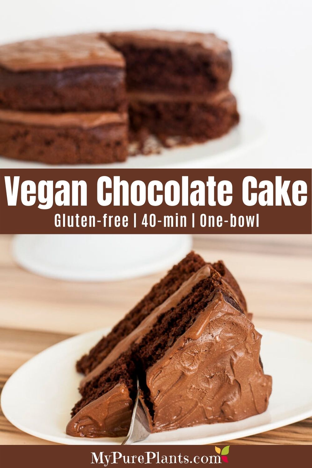 Glutenfree Vegan Double Chocolate Cake (Oat Flour) My Pure Plants