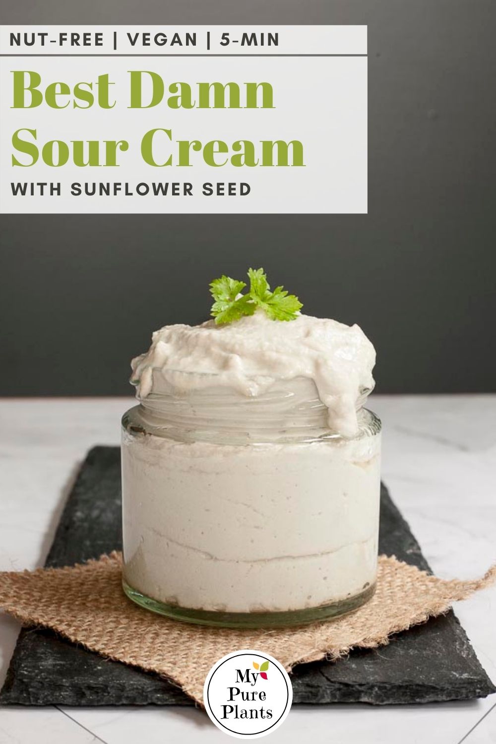 Vegan Sour Cream Nut Free Soy Free Dairy Free My Pure Plants