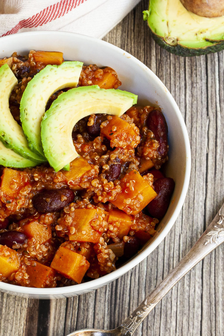 Quick Easy Quinoa Sweet Potato Chili (30 mins) My Pure Plants