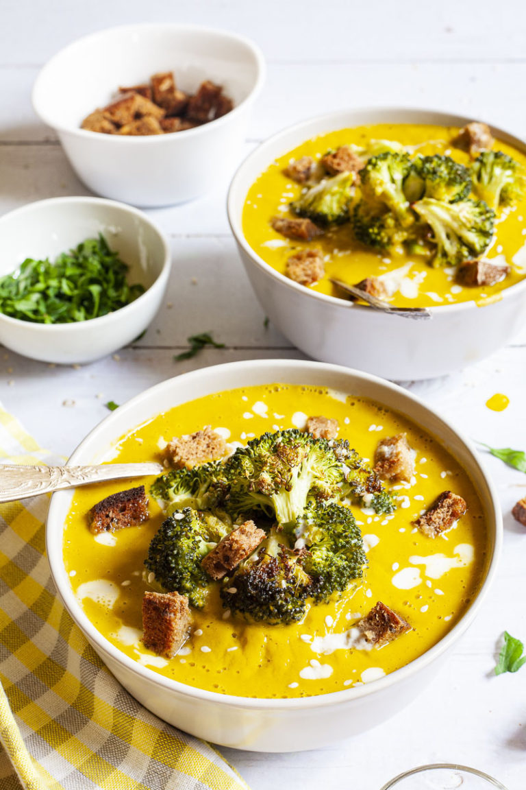 Roasted Broccoli Sweet Potato Soup (Only 6 ingredients!) My Pure Plants