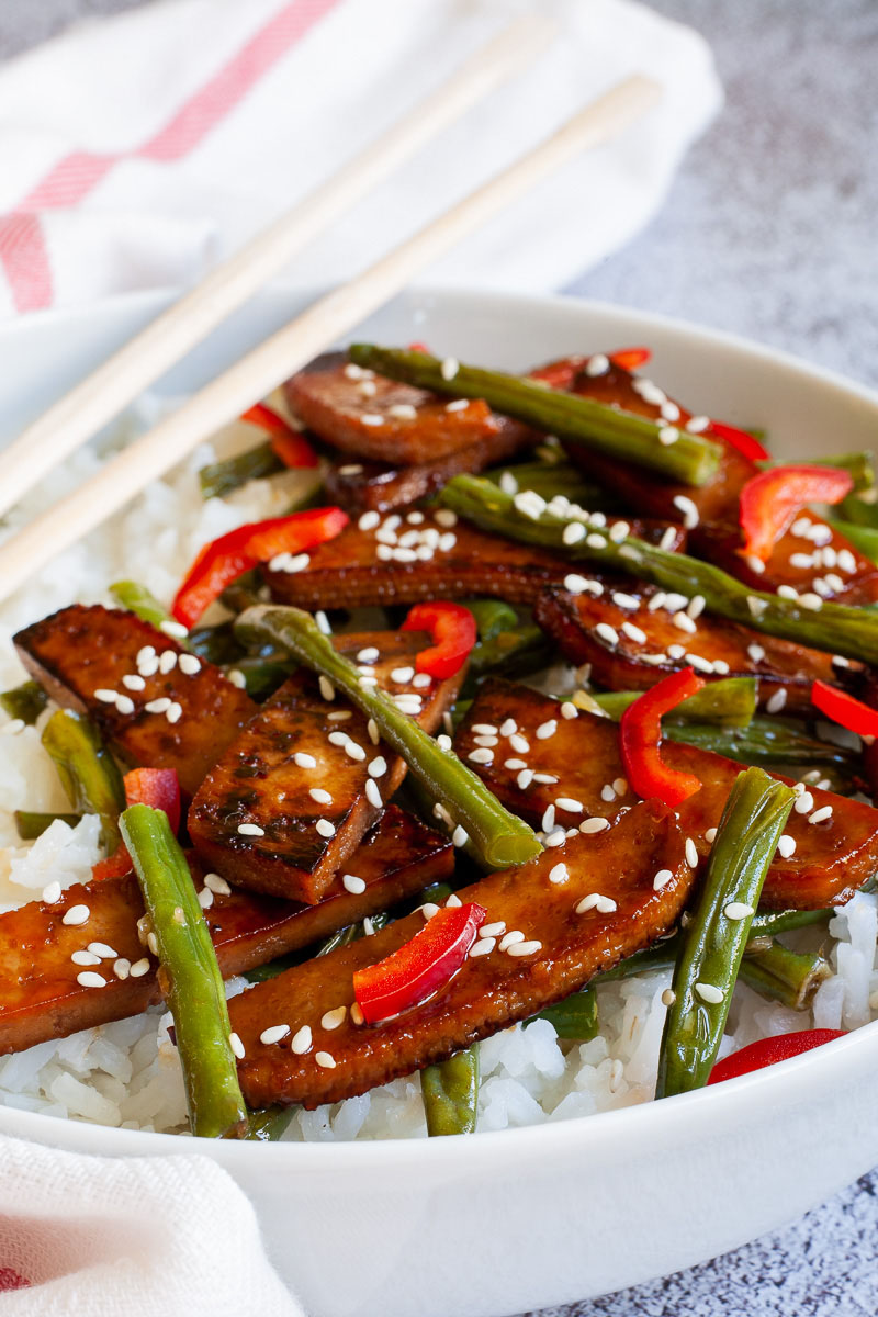 Crispy Sticky Teriyaki Fried Tofu (Copycat Pei Wei) - My Pure Plants