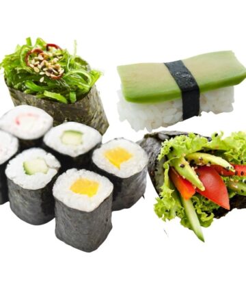4 different types of sushi for vegans