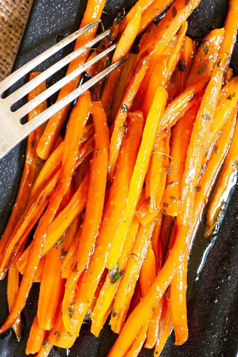 Sauteed Julienned Carrots in Maple Thyme Glaze - My Pure Plants