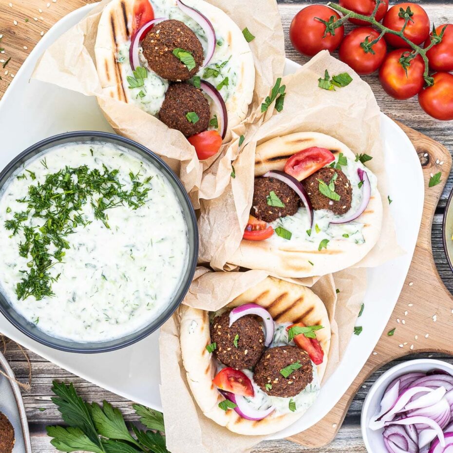 Falafel Gyros with Tzatziki My Pure Plants